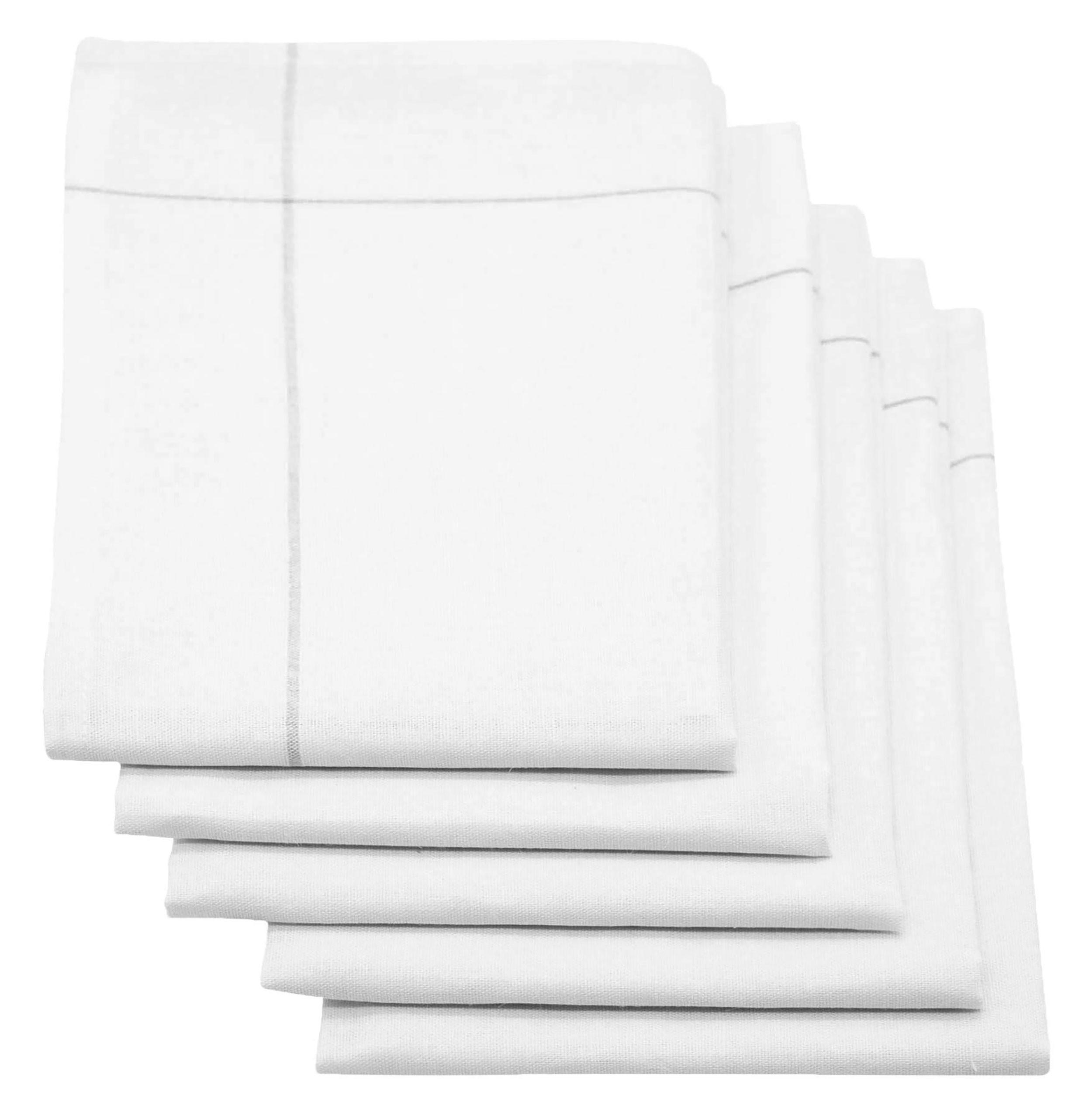 GESCHIRRTÜCHER, 5er-Set, 50x70 cm, 60% Baumwolle, 40% Leinen, Grau - Weiß/Grau, Textil (50/70cm) - Zollner