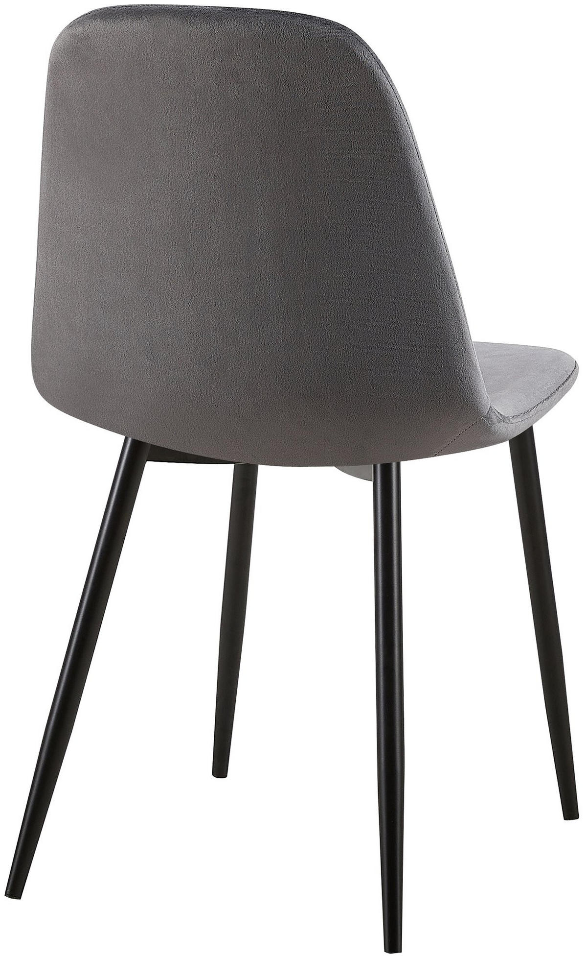 STUHL Samt Dunkelgrau - Dunkelgrau/Schwarz, Textil/Metall (44/88/54cm) - CLP