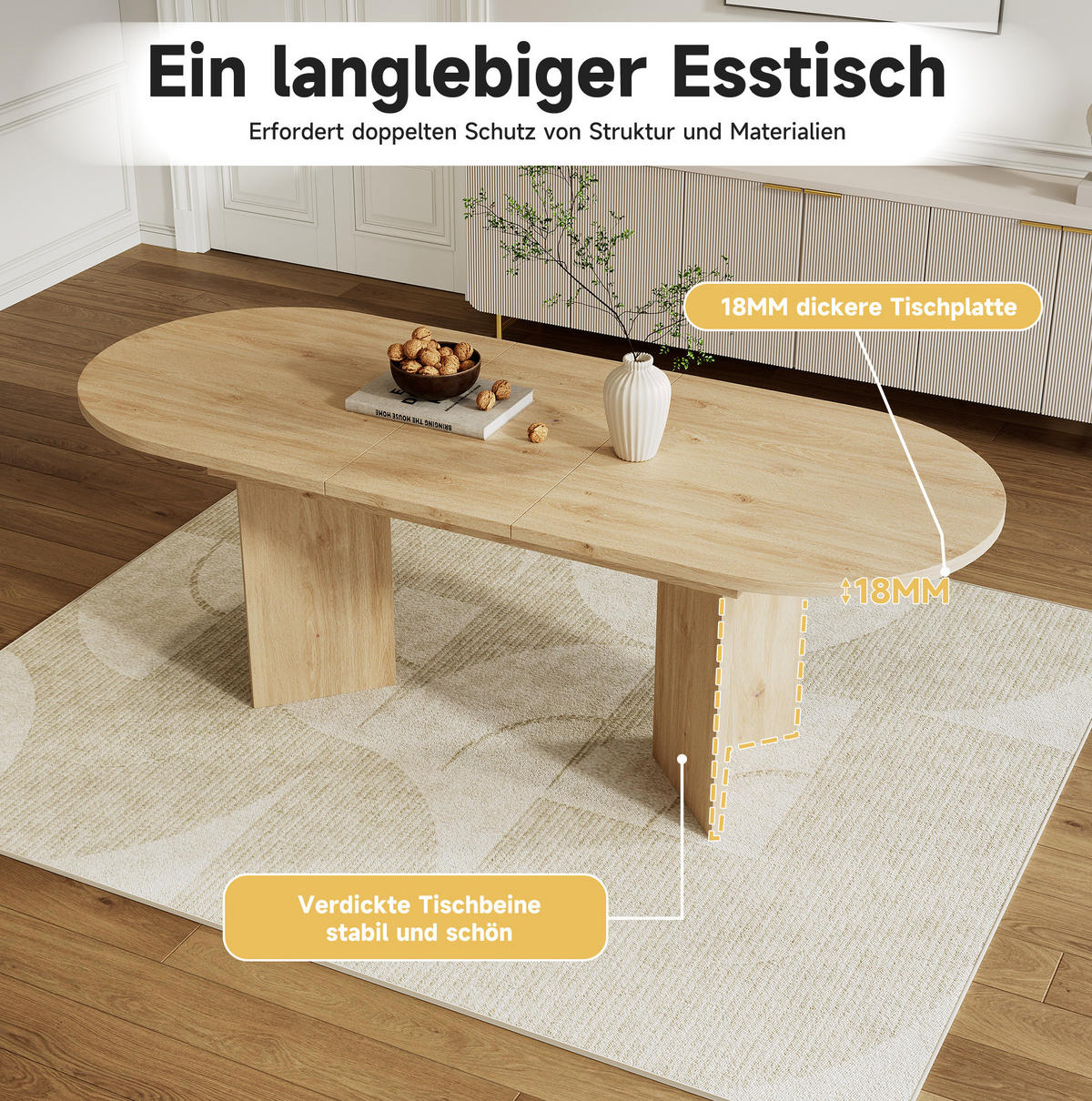 ESSTISCH 120/160/80 cm in Eichefarben ausziehbar mit abgerundeten Ecken - Eichefarben, Holzwerkstoff (160/80/75cm) - Flora Grace