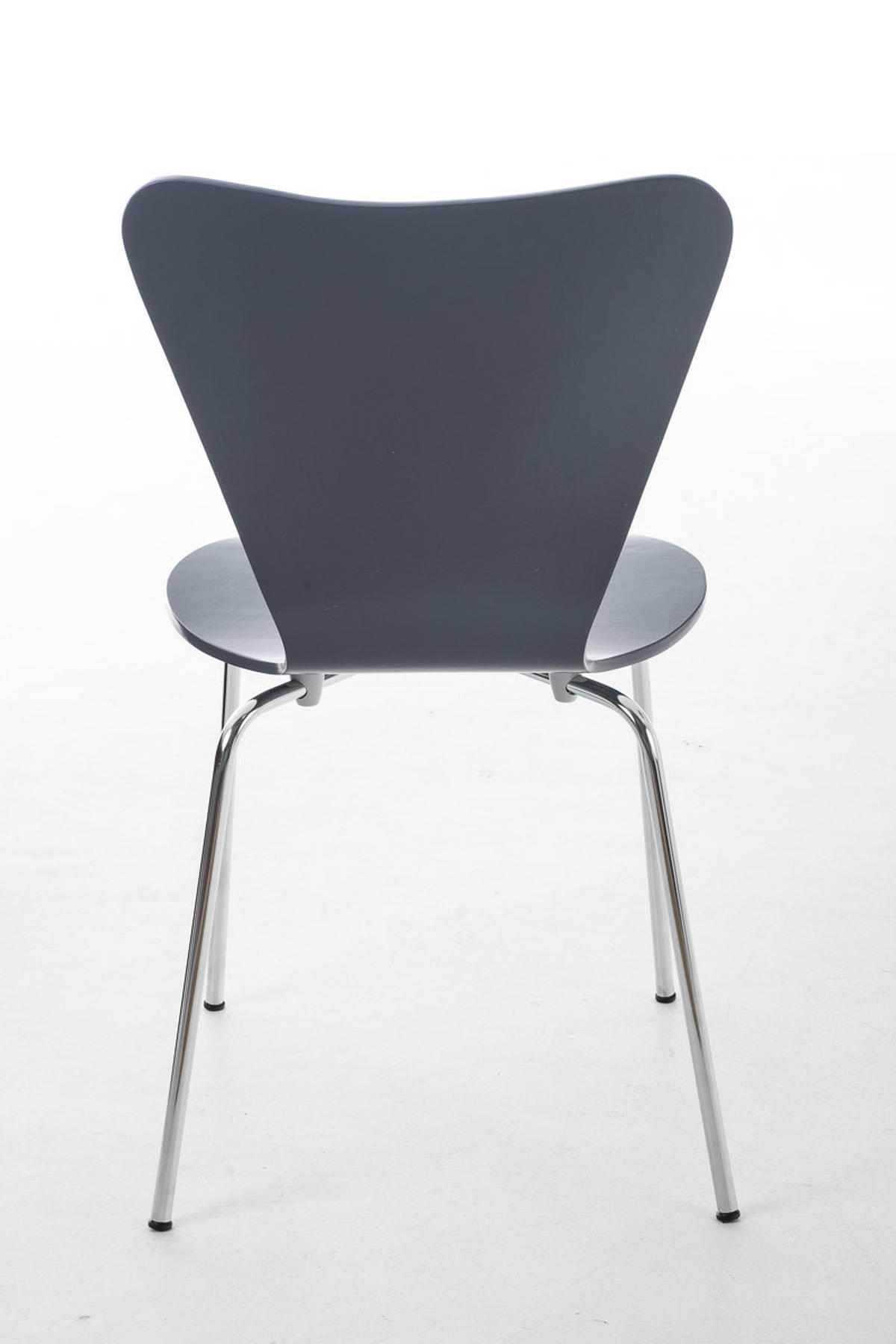 BESUCHERSTUHL Calisso mit Holzsitz und Metallgestell, Farbe: Grau - Chromfarben/Grau, Holz/Metall (42/85/47cm) - TPFLiving