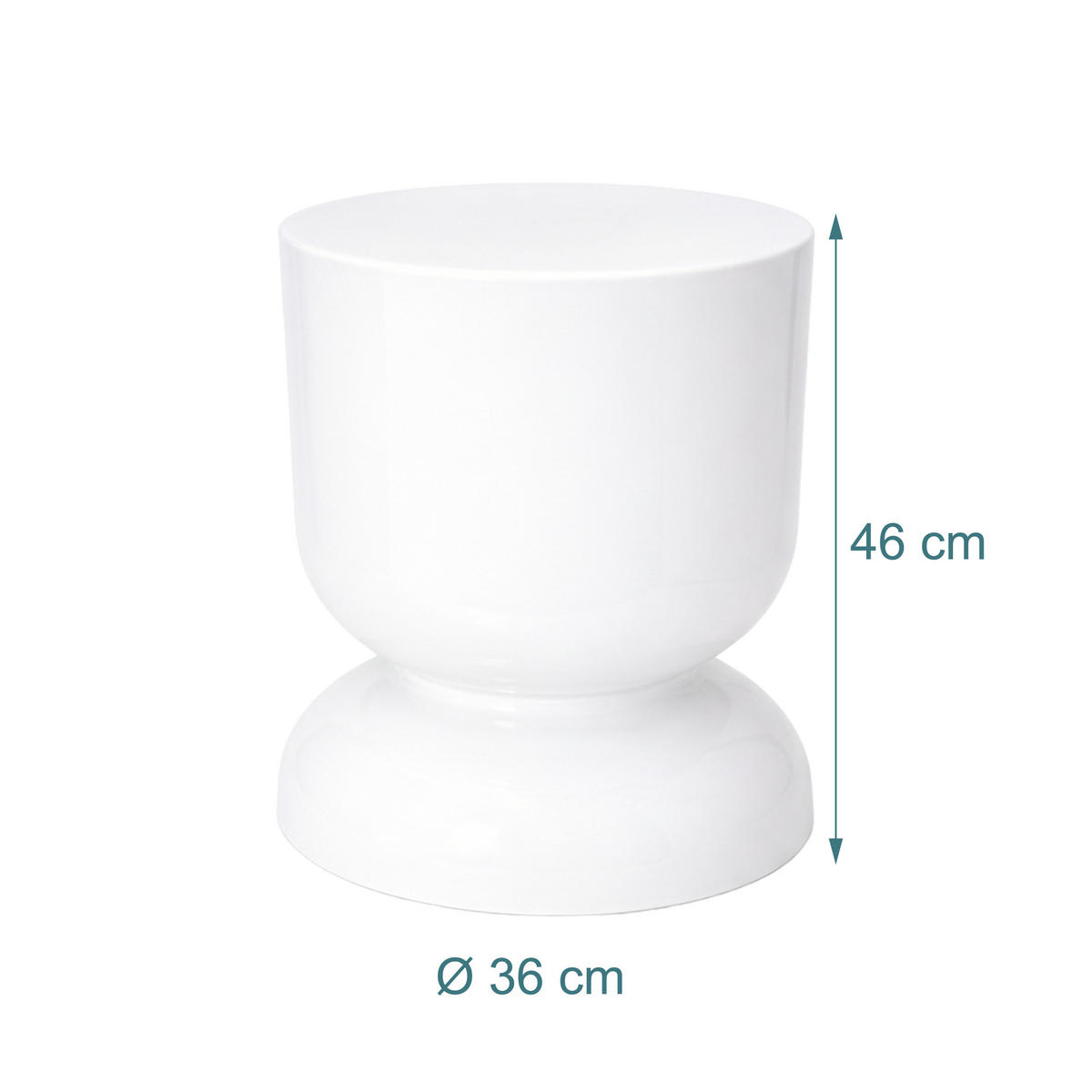 BEISTELLTISCH - Weiß, Metall (36/36/46cm) - Relaxdays