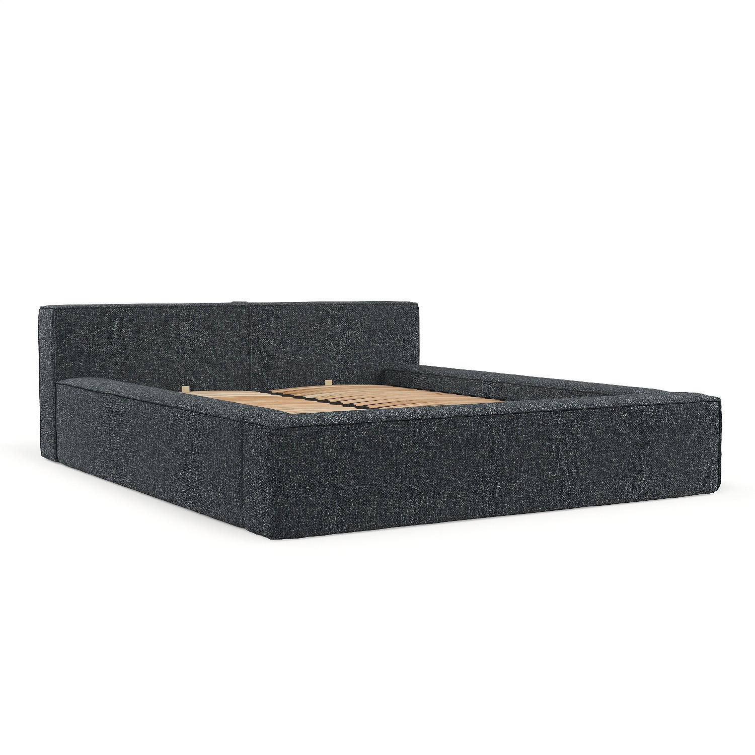 POLSTERBETT Casto mit Stauraum 180/200 cm Grau im Blur Stoff - Schwarz/Naturfarben, Holz/Holzwerkstoff (180/200cm) - AltaBeds