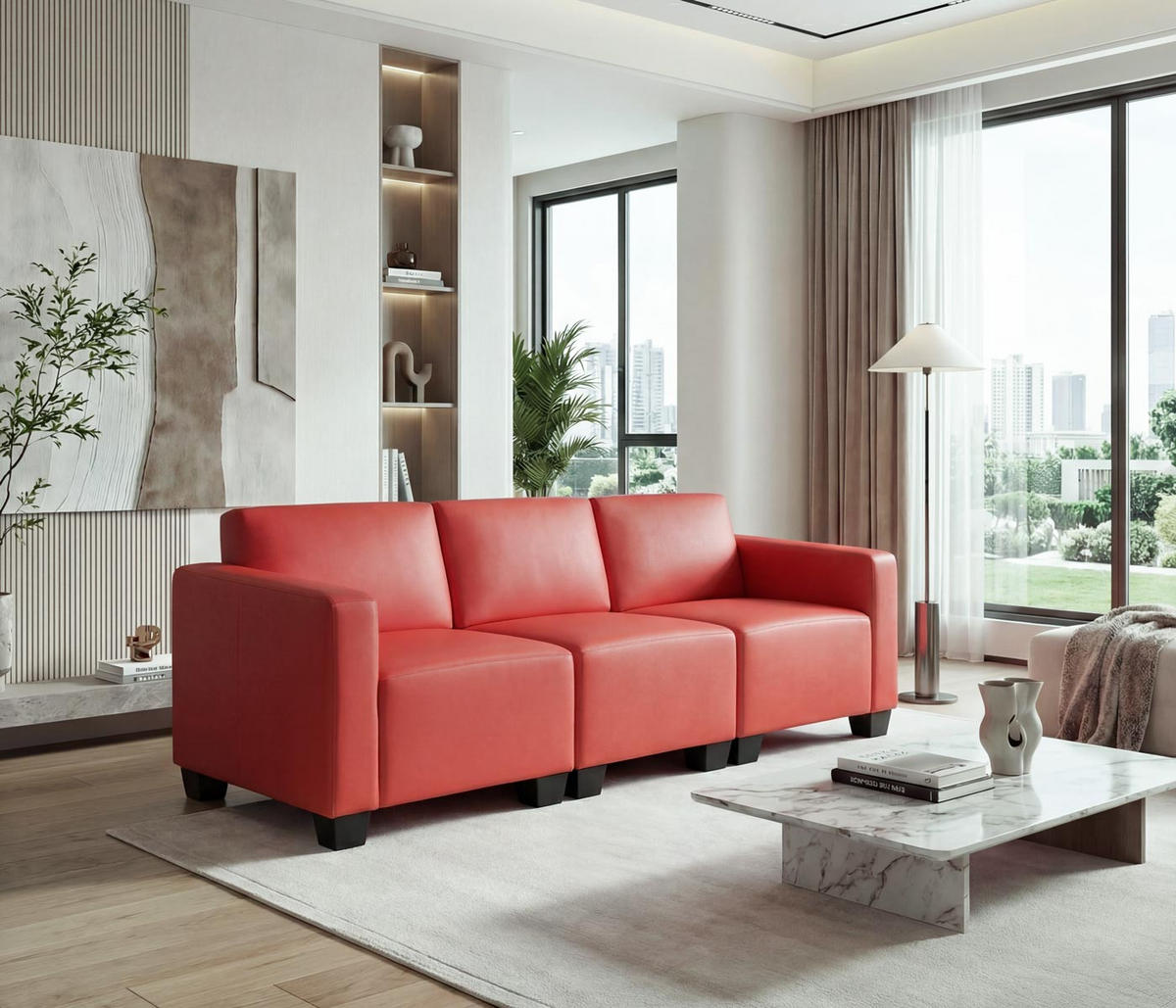 3-SITZER SOFA Rot - Rot, Textil (193/76/72cm) - MCW