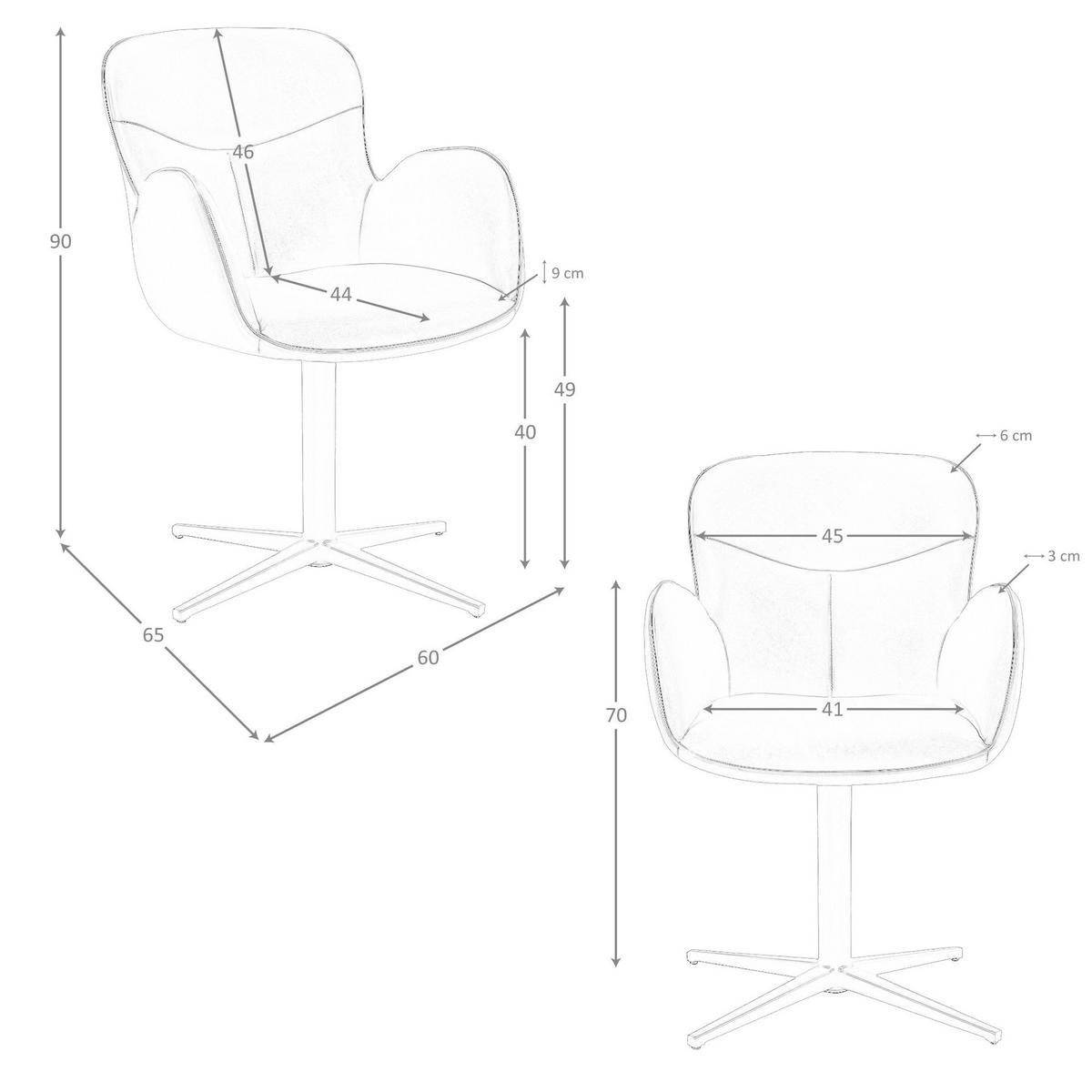 STUHL aus Kunstleder 60/65/90 cm - Dunkelbraun/Braun, Leder/Textil (60/90/65cm) - ANGEL CERDA