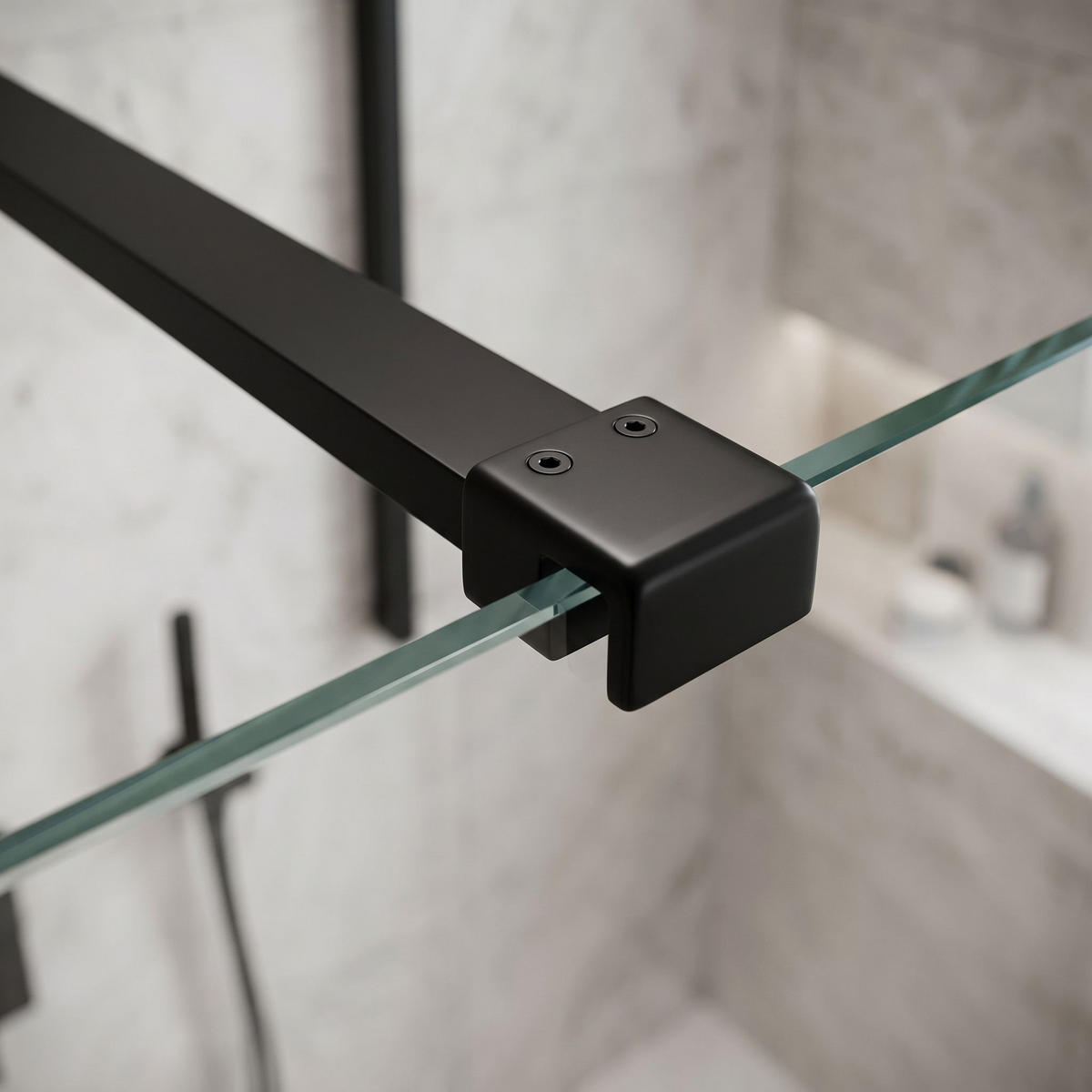 STABILISIERUNGSSTANGE Für Duschwand 150 Cm Rea Black - Schwarz, Metall (3.2/150/3.2cm) - REA