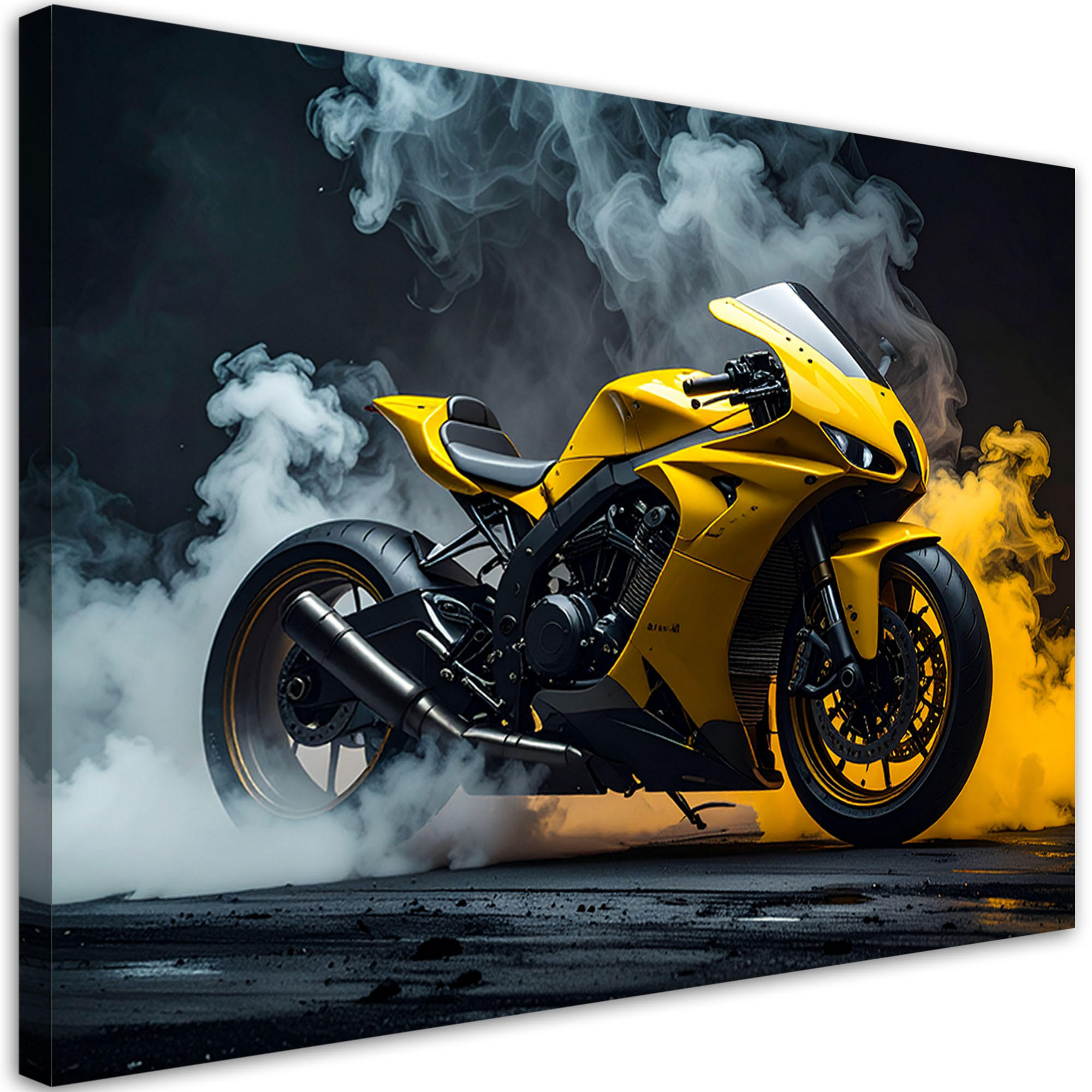 LEINWANDBILD Kraftfahrzeuge 120x80cm - Gelb, Textil (120/80cm) - Feeby