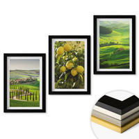 WANDBILDER 3er-Set - 20x30 cm Schwarzer Rahmen - Italienische Zitrusfrüchte und Hügel - Schwarz, Kunststoff (20/30cm) - ArtPrintCave