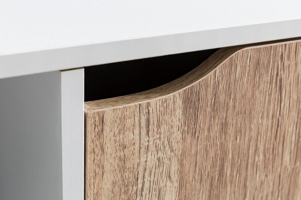 REGAL – Weiß/Sonoma, 89x91x29 cm, 9 Fächer, für Bücher und Deko - Schwarz/Weiß, Holz (89/91/29cm) - KADIMA DESIGN