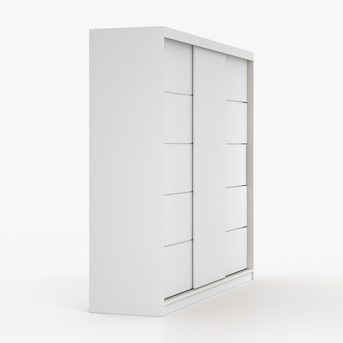 SKŘÍŇ s otočnými dveřmi Alba II 250 cm 250/218/61 cm, 3dveřová, bílý - bílá/barva hliníku, kompozitní dřevo/plast (250/218/61cm) - imoebel24