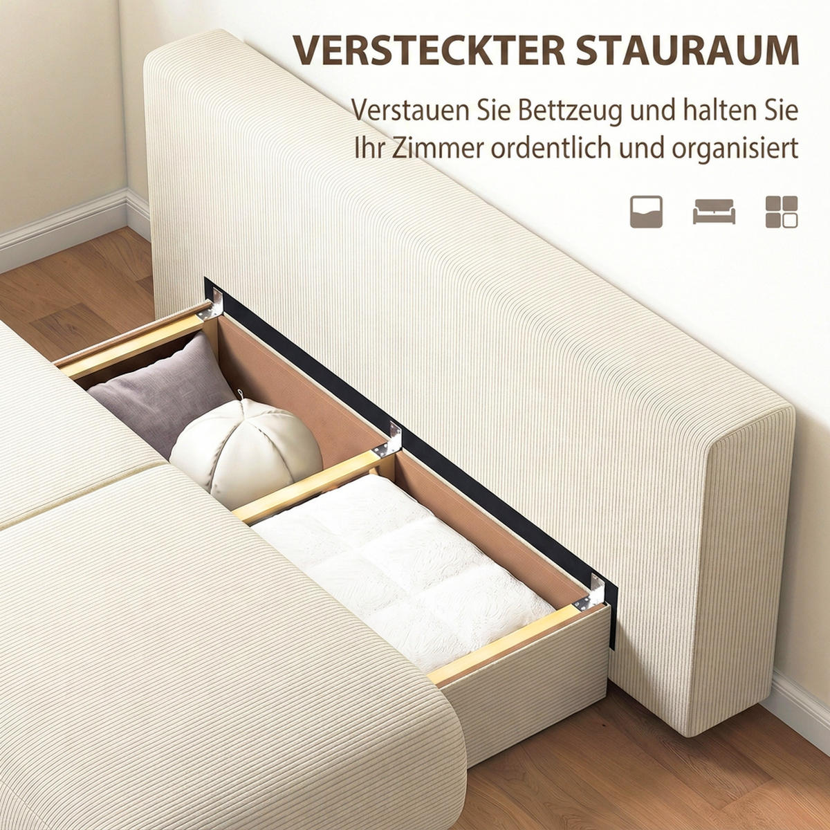 SCHLAFSOFA Beige 188.0/100.0/84.0cm - Beige, Textil (100/84/188cm)