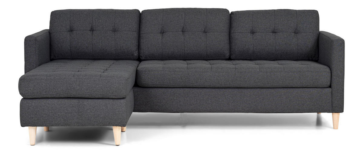 ECKSOFA Stoff dunkelgrau - Dunkelgrau, Textil (219/151cm) - ebuy24