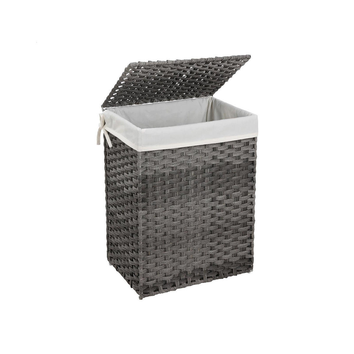 WÄSCHEKORB AUS POLYRATTAN - Grau, Kunststoff (33/60/46cm) - Hansiro