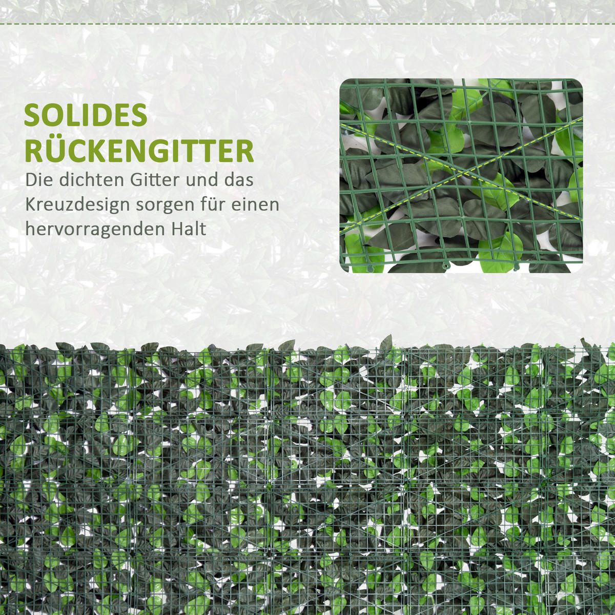 SICHTSCHUTZ, mit UV-Schutz, Heckenpflanze, für Garten, Terrasse, Grün, 3 x 1 m - Grün, Kunststoff (1/100cm) - Outsunny