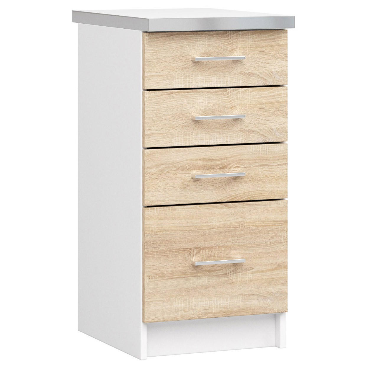 Akord Küchenschrank Weiß, Sonoma Eiche 40x82x44.5 cm