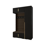 GARDEROBEN-SET 236,7/150/47 - Goldfarben/Schwarz, Holz/Kunststoff (150/236.7/47cm) - Abiks Möbel