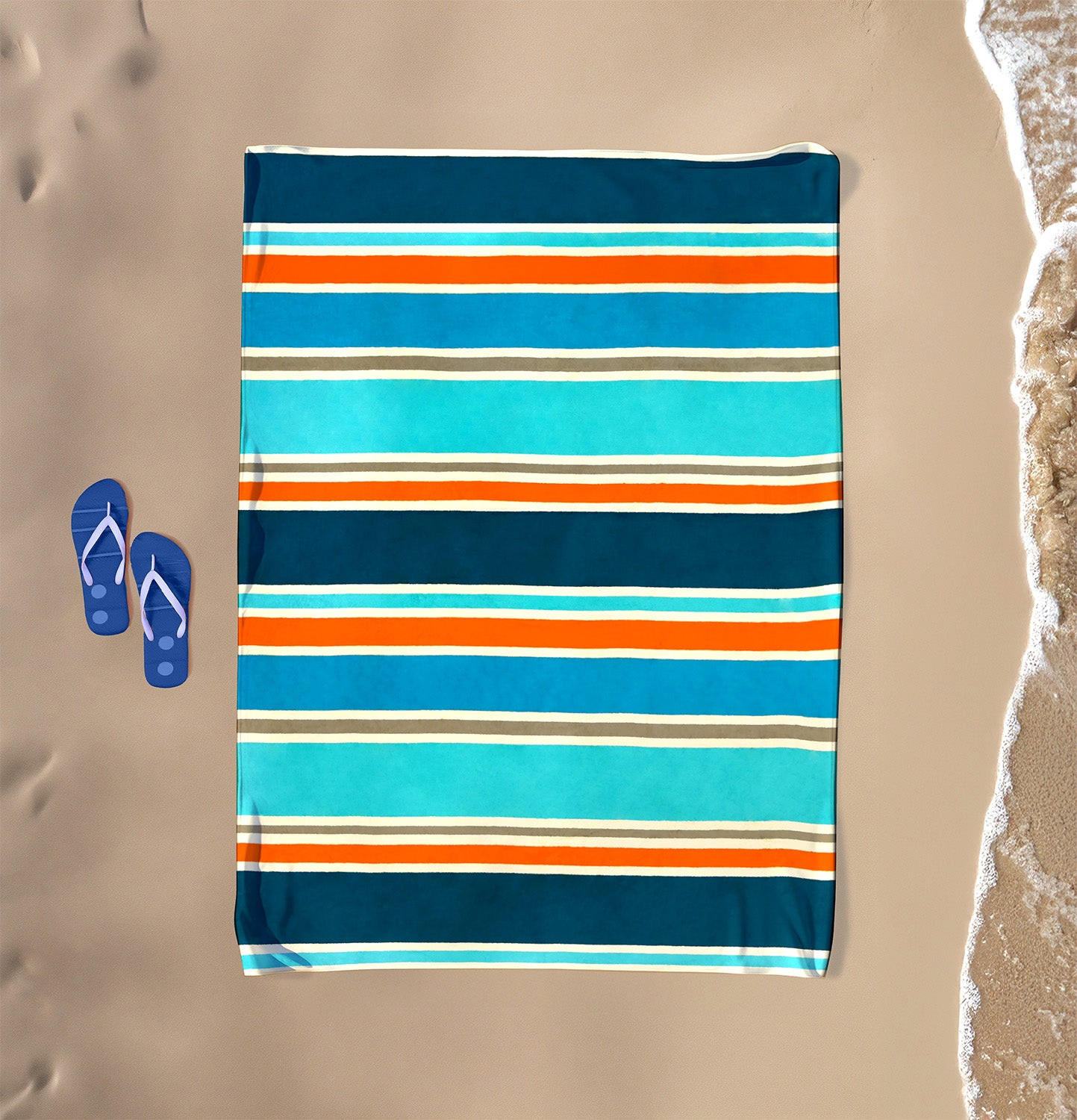 STRANDTUCH aus Veloursfrottee Jacquard Blau 140x180 400g/m² - Cabrera - Blau, Textil (140/180cm) - LE COMPTOIR DE LA PLAGE