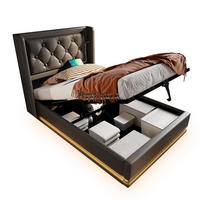 POLSTERBETT 90/200 cm Schwarz PU mit hydraulischem Stauraum und USB-Anschlüssen - Schwarz, Kunststoff (90/200cm) - OKWISH