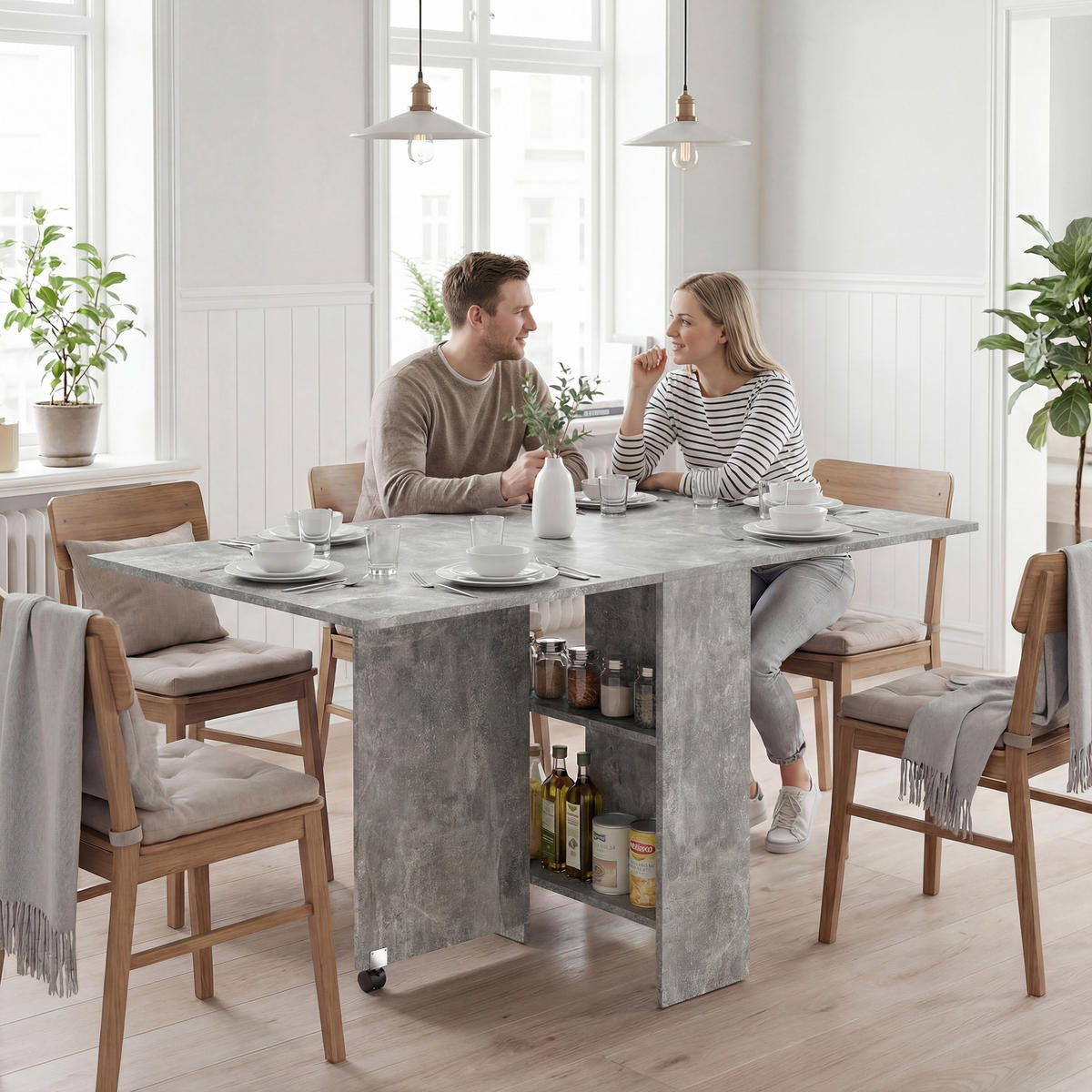 ESSTISCH Grau 1 Stück - Grau, Kunststoff (140/75/74cm) - GiPP