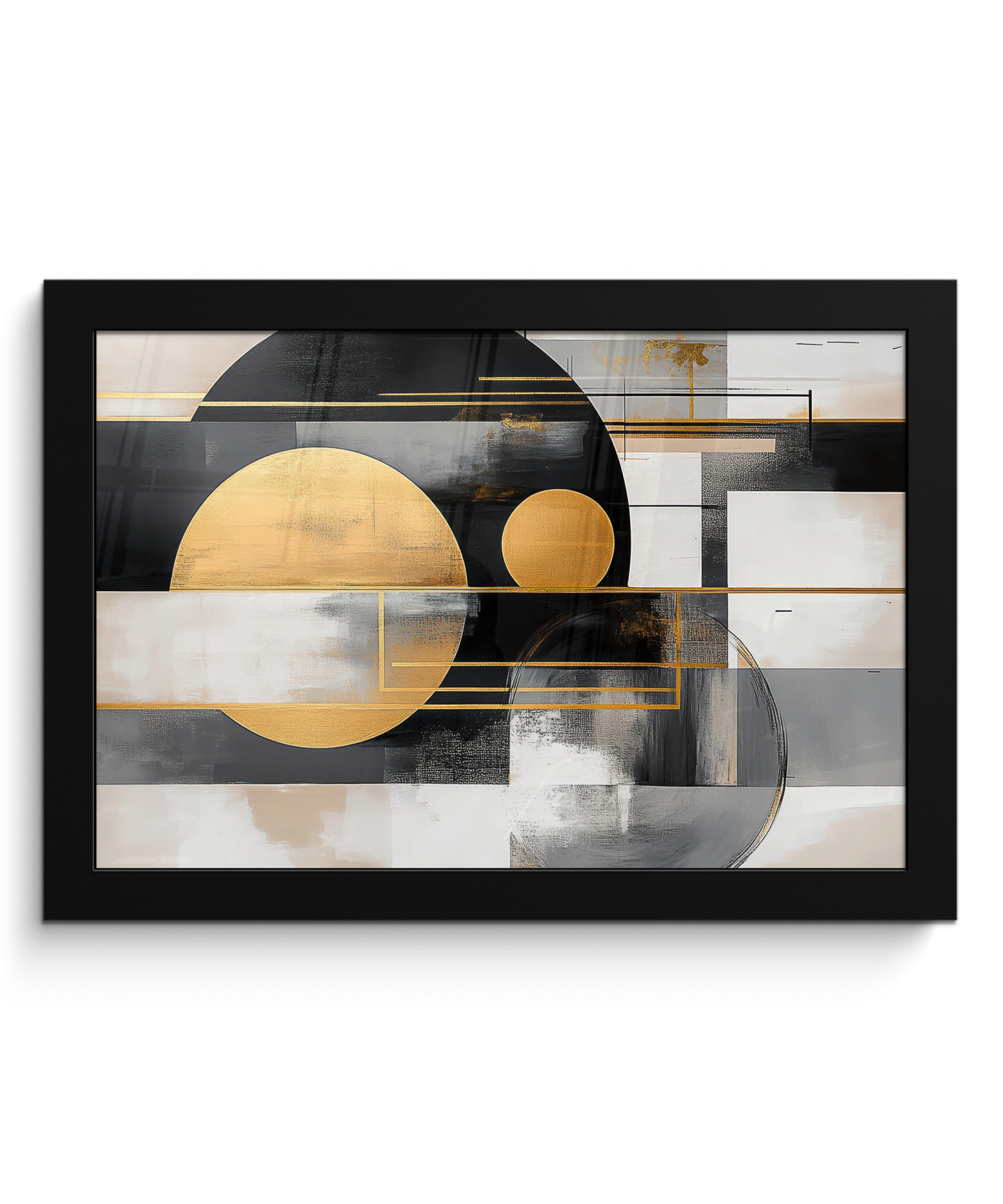 POSTER S OKVIROM Moderno 30x20 cm - zlatne boje, papir (30/20cm) - MuchoWow