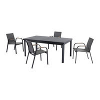 GARTENESSGRUPPE im Set - 4 -Sitzer - Aluminium - anthrazitgrau - ZEYVA - Anthrazit, Metall - Vente-Unique