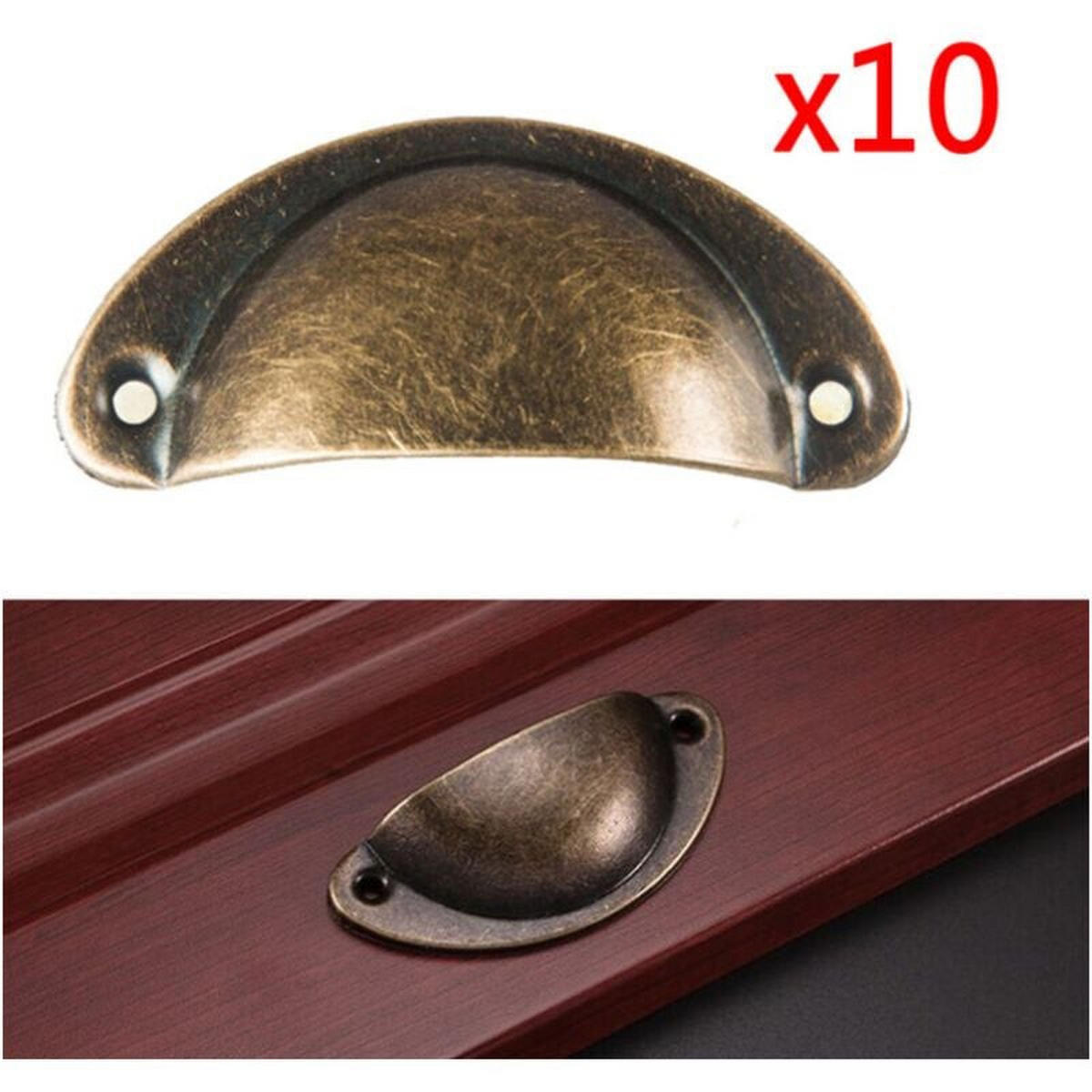 MÖBELGRIFF Antikmessing 10er-Set 82 mm - Multicolor, Metall (3.5/3.5/0.82cm)