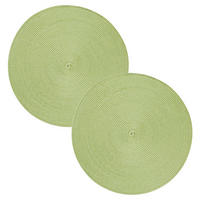 PLATZSET 2er Set Polypro Pistazie 35 cm rund - Hellgrün, Kunststoff (35cm) - TiborTex