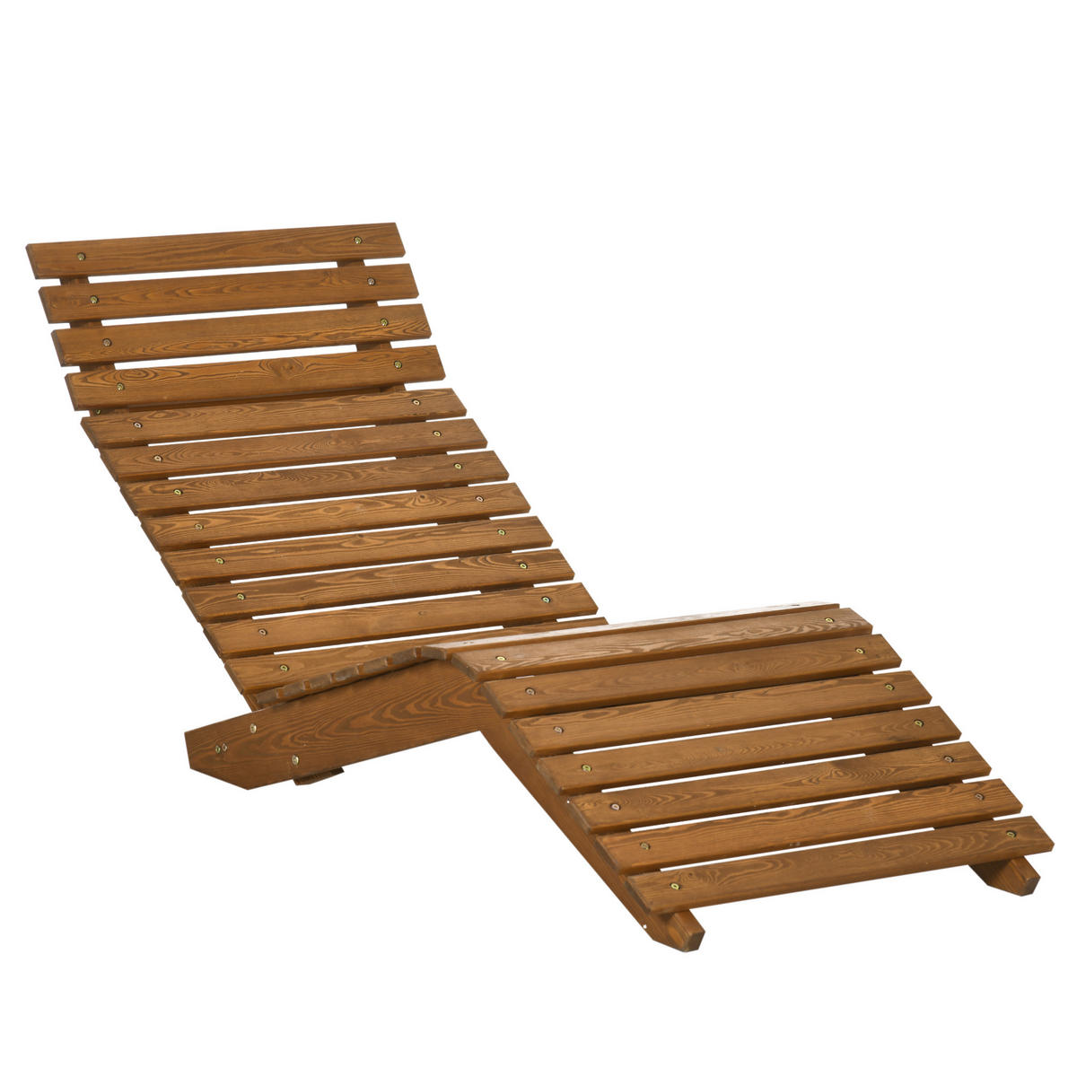GARTENLIEGE - Teakfarben, Holzwerkstoff (170/77/66cm) - Outsunny