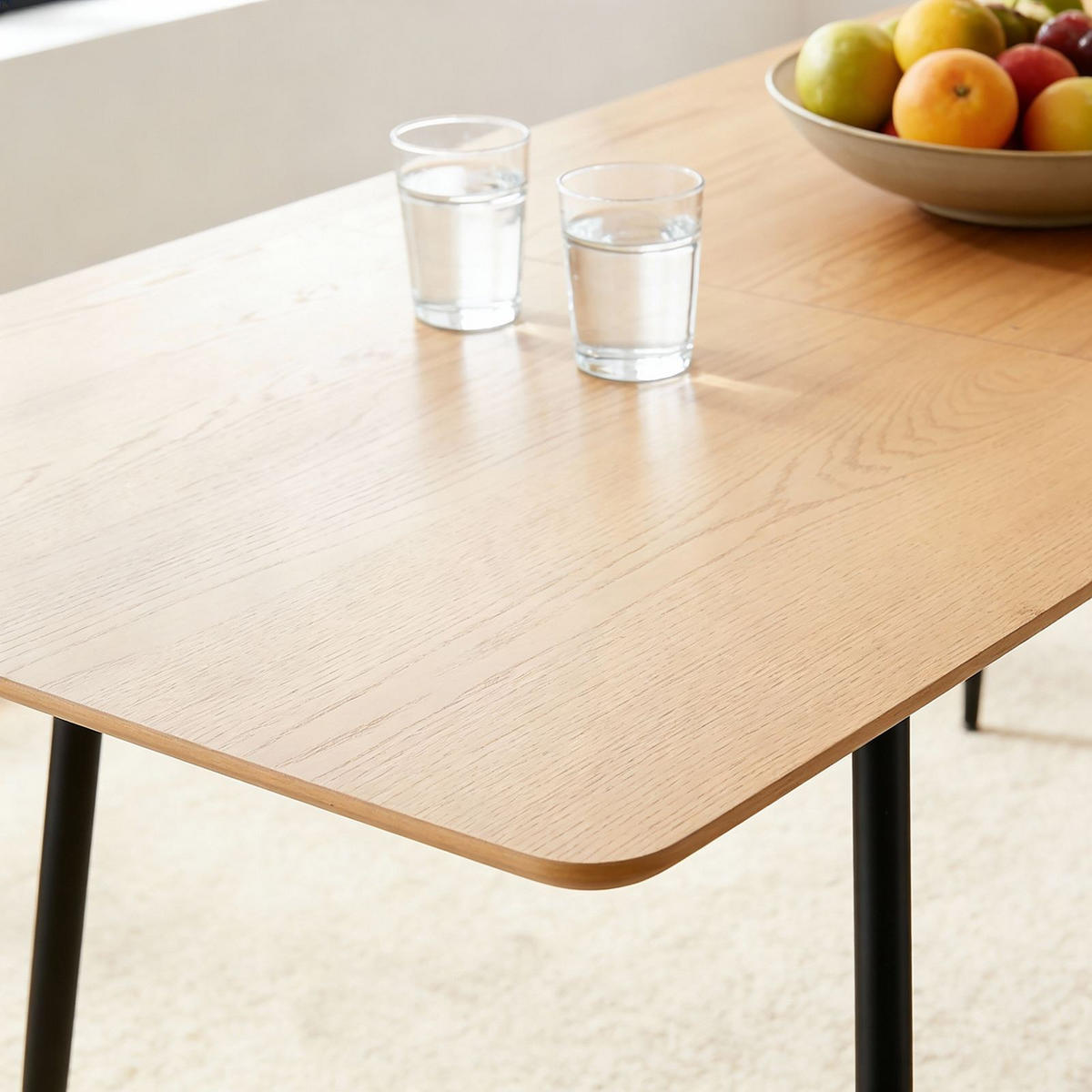 ESSTISCH ORSA Eiche - Eichefarben, Holzwerkstoff/Metall (80/160/76cm) - IDIMEX