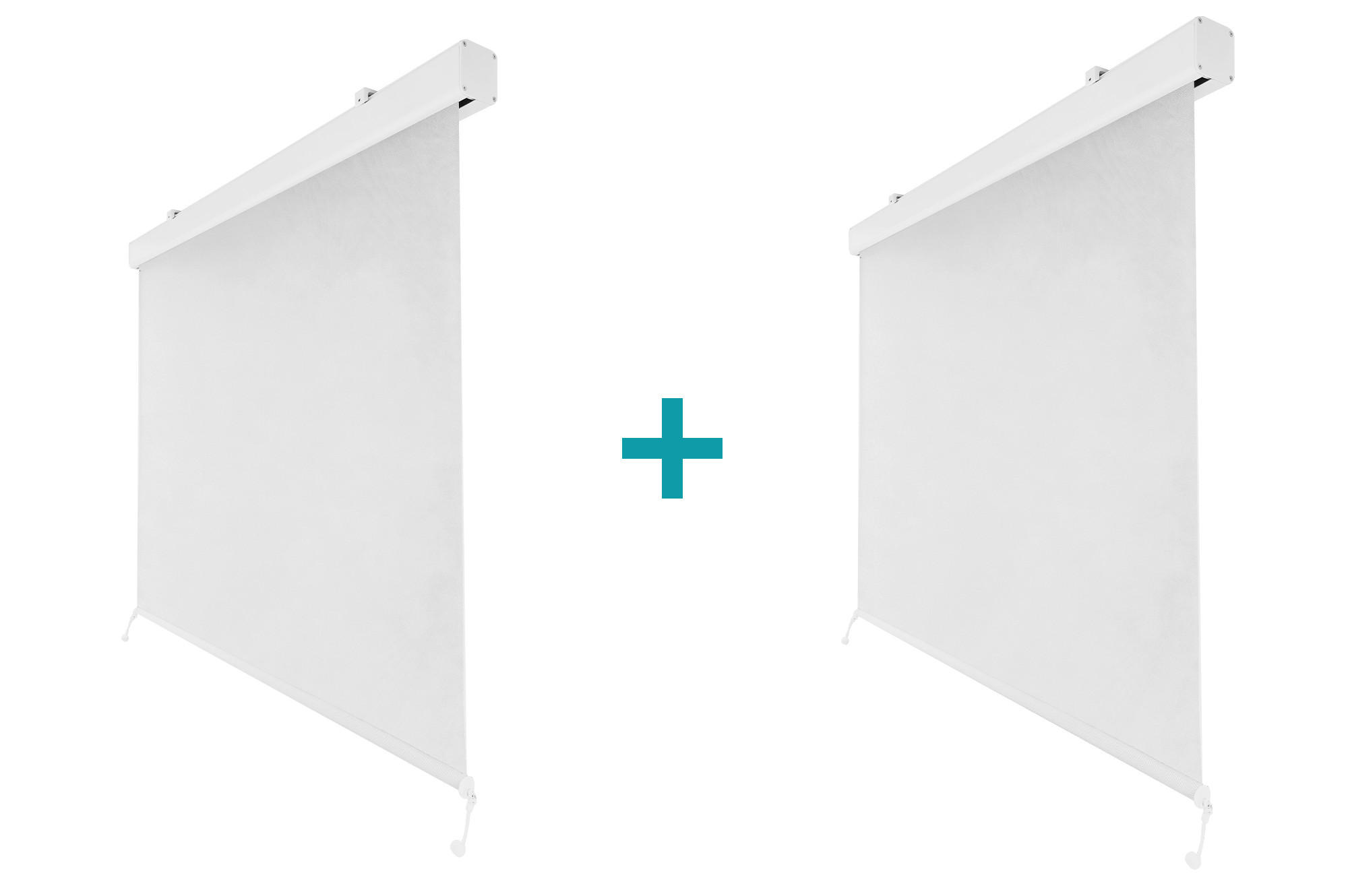 MARKISEN für Pergola VADA 2er-Set, weißes Aluminium, H.250 x B.135cm - Weiß, Metall (135/250/135cm) - Cazeboo