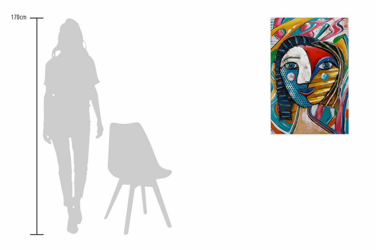 METALLBILD Bunt 60/90 cm - Multicolor, Metall (5/90cm) - KUNSTLOFT