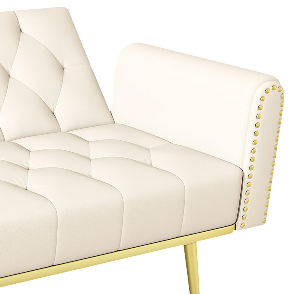 SCHLAFSOFA mit Liegefunktion 175 x 80 x 73,5 cm Samt Beige - Beige, Kunststoff (175/73.5/80cm) - Meubliv