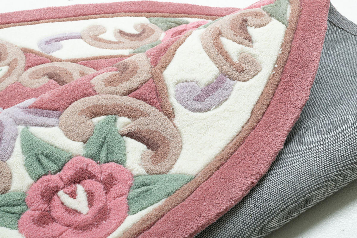 HANDTUFTTEPPICH Ming 150x150 cm - Rosa, Textil (150/150cm) - THEKO