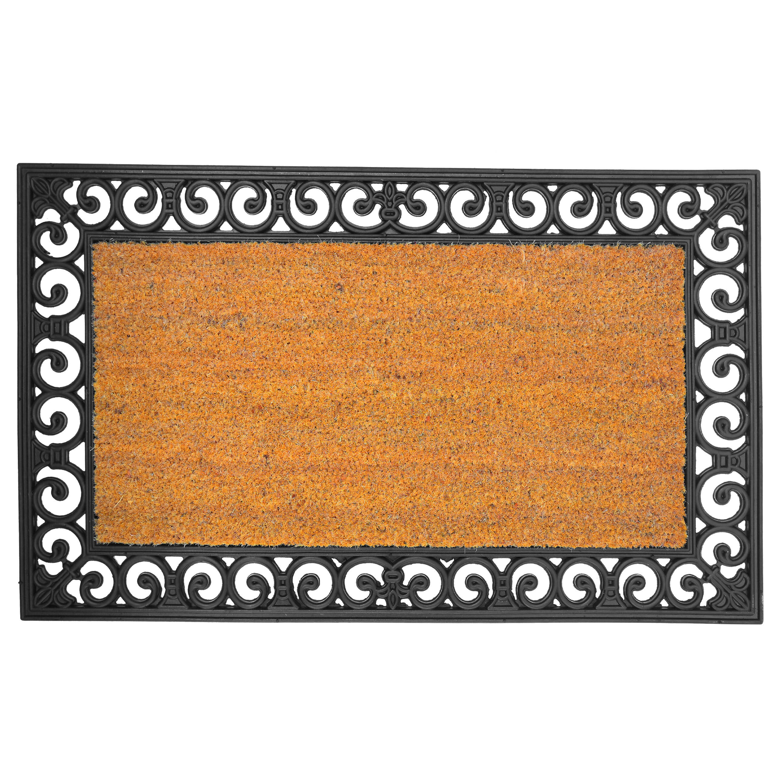 FUSSMATTE Natur Schwarz 75x45 cm - Multicolor, Kunststoff/Textil (75/45cm) - Relaxdays