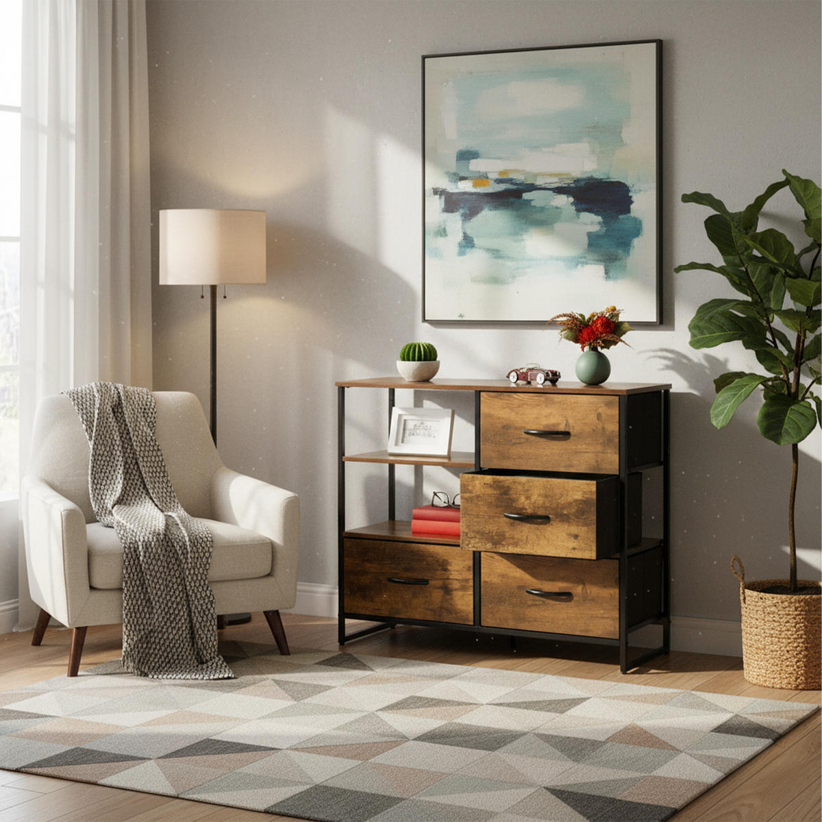 KOMMODE - Dunkelbraun, Holz/Holzwerkstoff (84/71.5/32.5cm) - Relaxdays