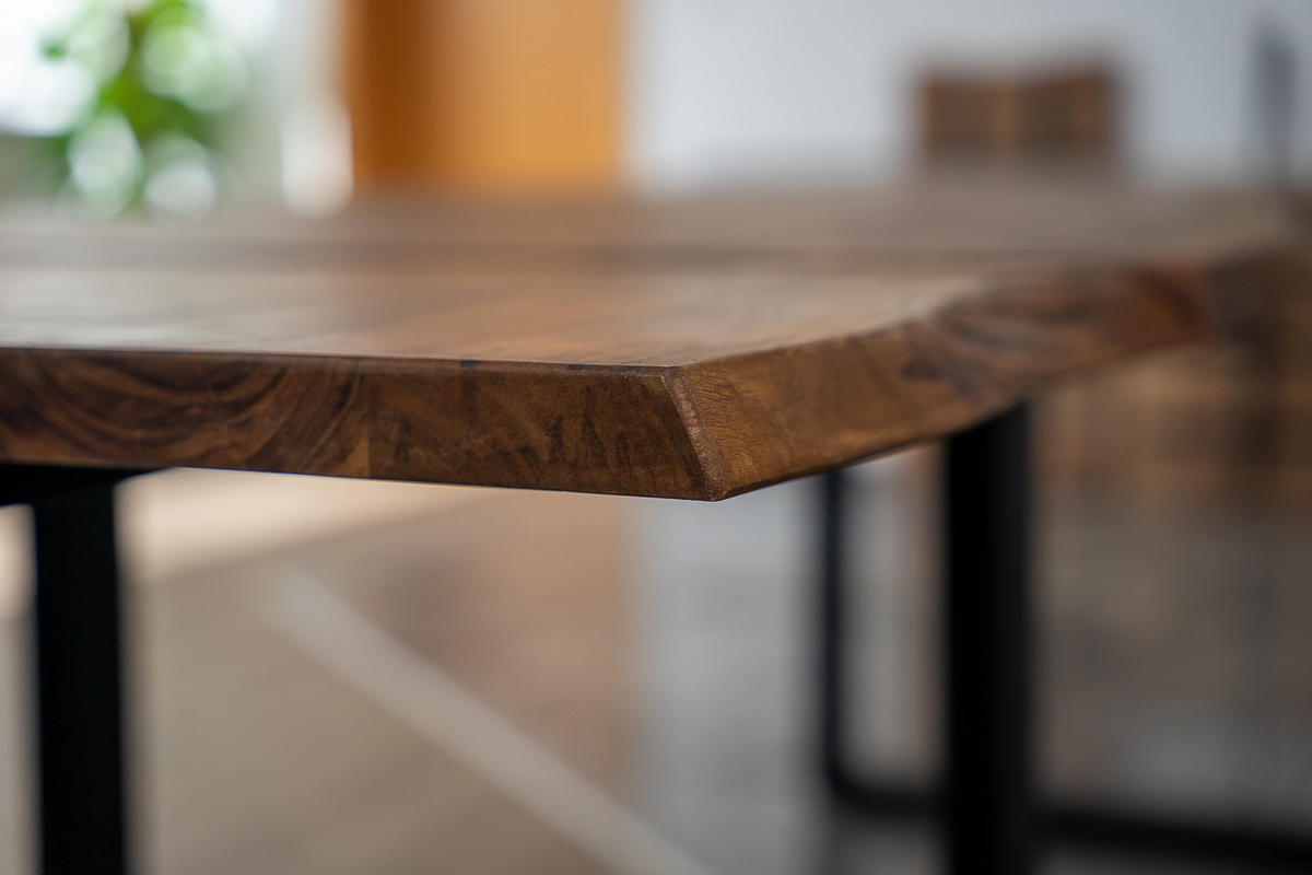 ESSTISCH BARCELONA - Nussbaumfarben/Walnussfarben, Holz/Metall (90/180/77cm) - SAM