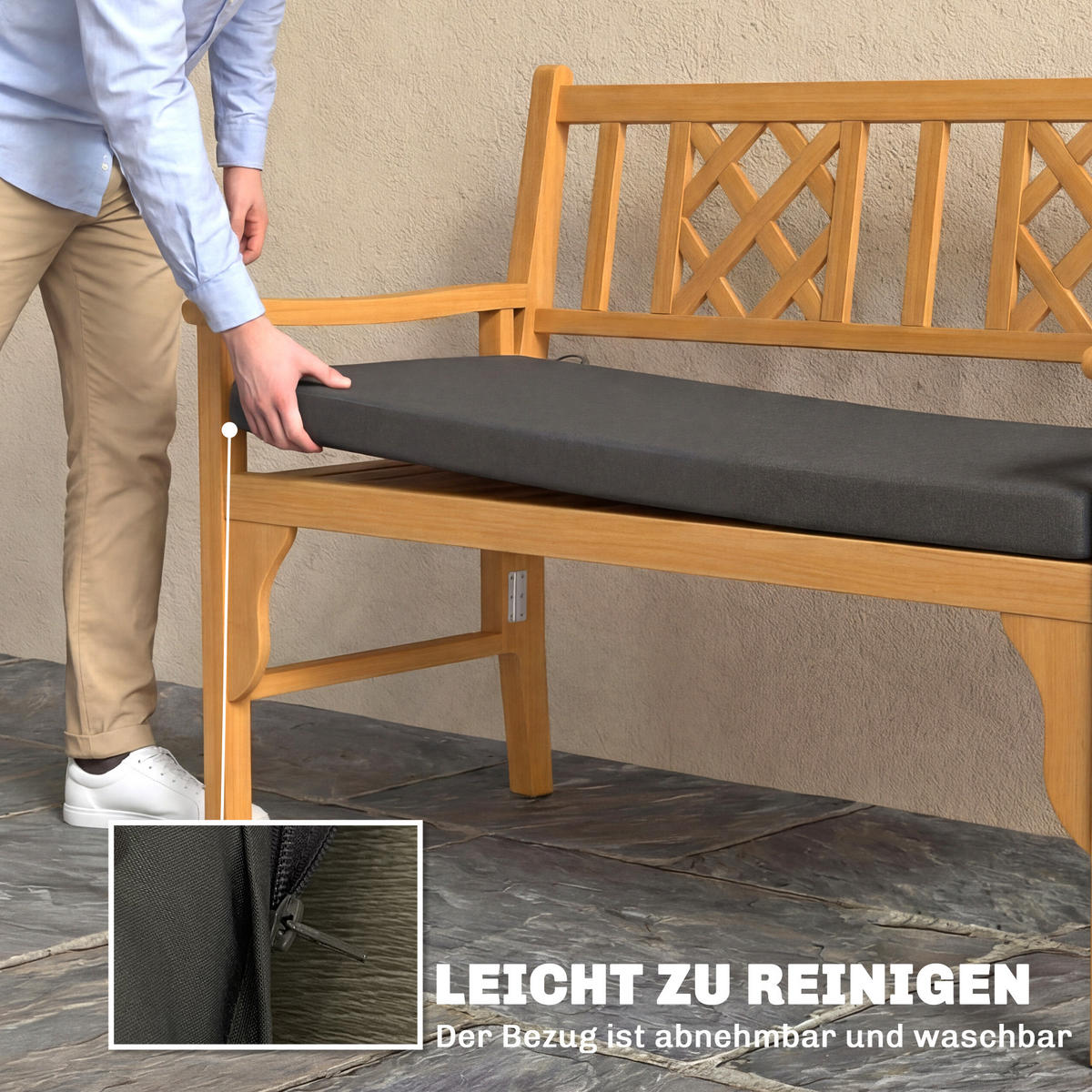 POLYESTEROVÝ SEDÁK, tmavě šedý - tmavě šedá, textil (46/6.5/110cm) - Outsunny