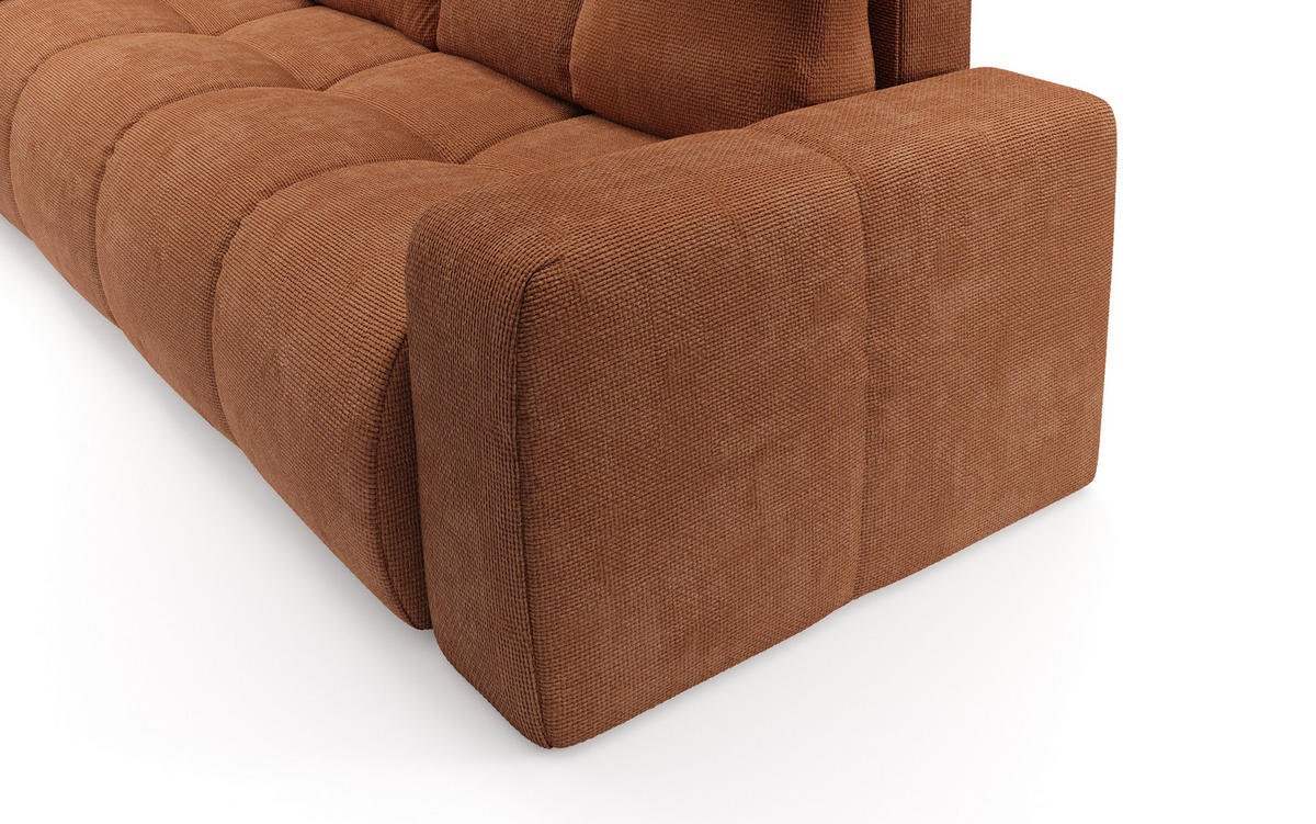 BETTSOFA DUCA Orange Jersey- Stoff mit Schlaffunktion - Orange, Holz (259/90/99cm) - MASSENO