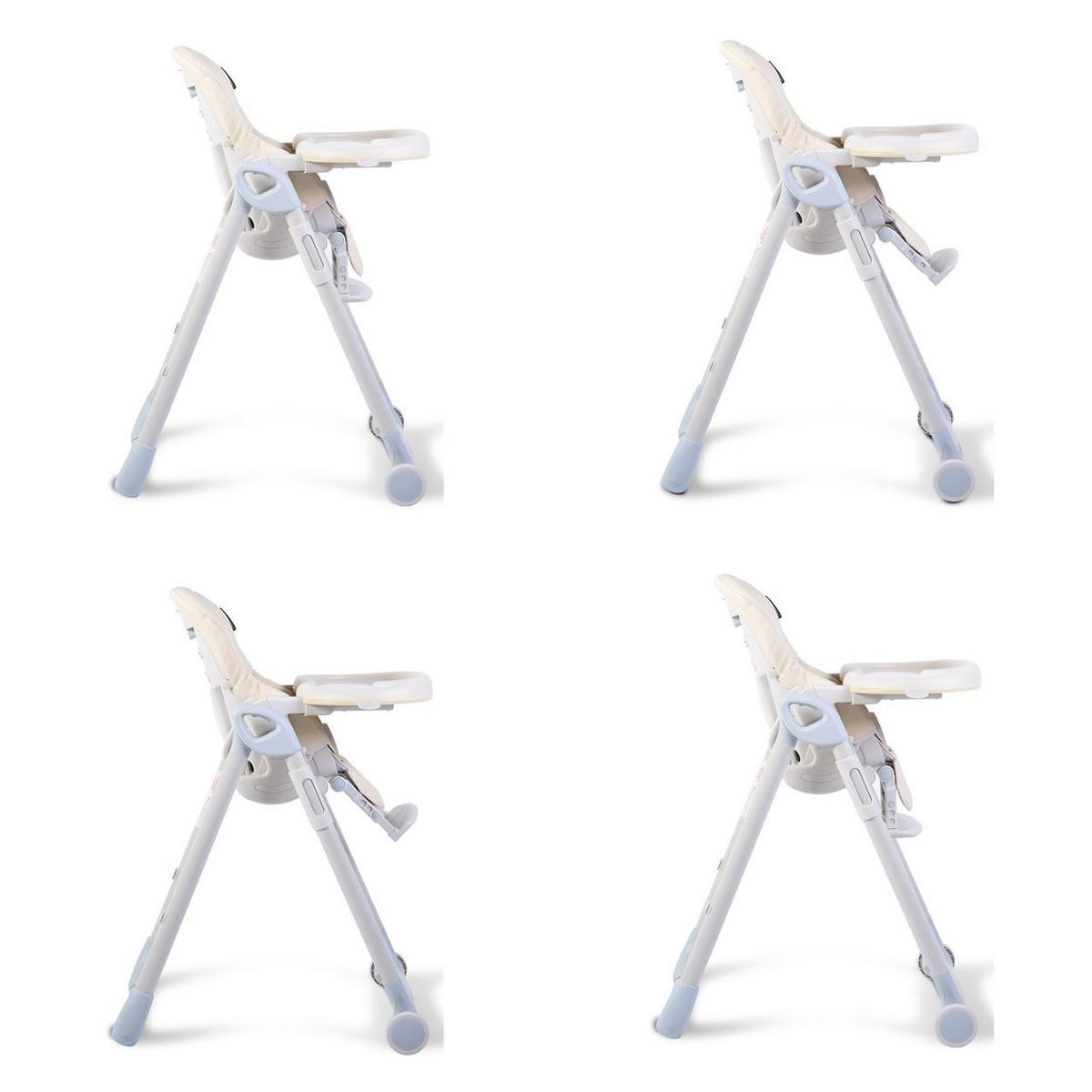 HOCHSTUHL I eat beige höhenverstellbar, klappbar, doppelter Tisch Fußstütze - Beige, Metall (80/105cm) - Cangaroo