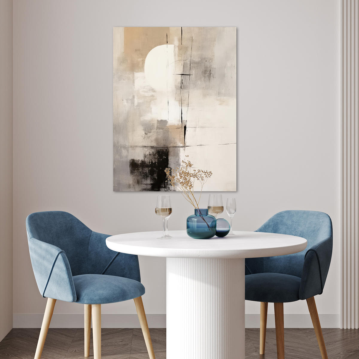 POSTER Abstrakt - Kunst - Grau 60x80 cm - Hellgrau, Papier (60/80/0.1cm) - MuchoWow