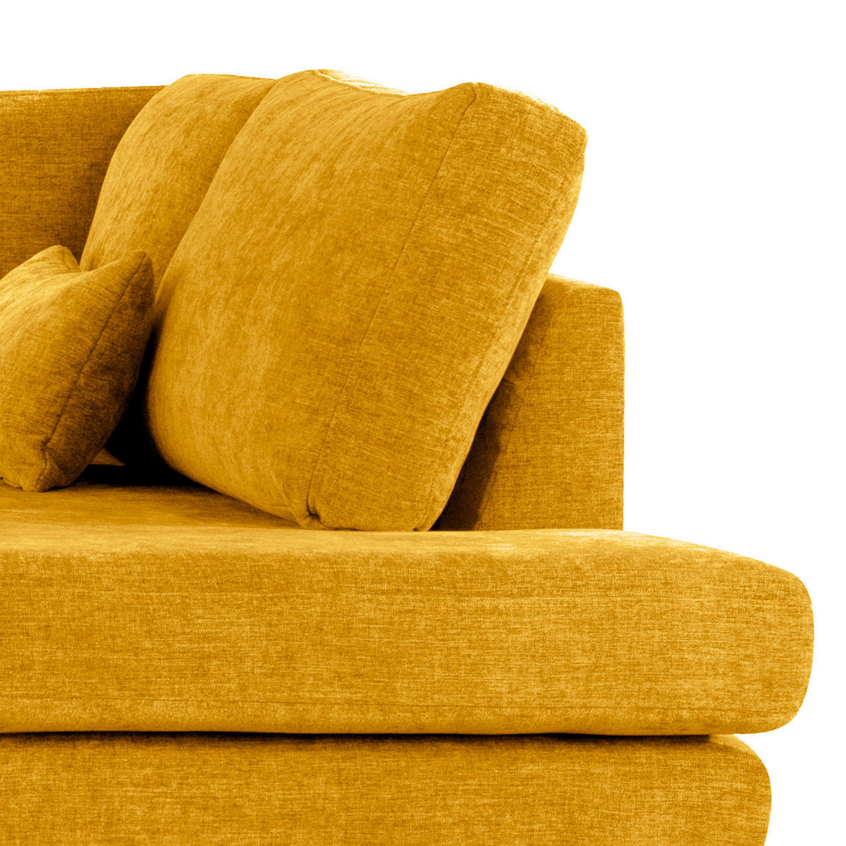 ECKSOFA mit Ottomane - Eichefarben/Gelb, Eichenholz/Textil (287/219cm) - home24