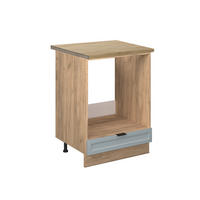 HERDUMBAUSCHRANK Fame-Line Hellblau-grau 60 cm, AP Eiche - Honigeiche/Eiche Wotan, Holzwerkstoff (60/82/60cm) - Vicco