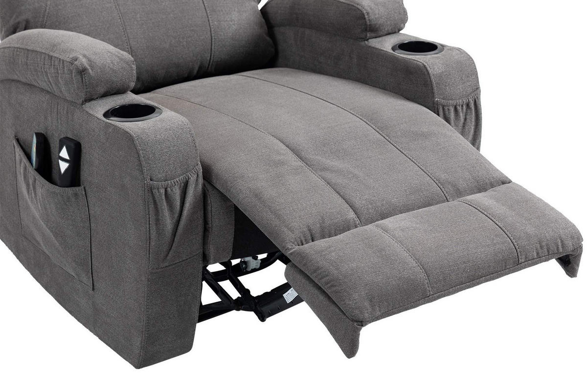 SESSEL Stoff grau - Schwarz/Grau, Textil/Metall (83/105/94cm) - CLP