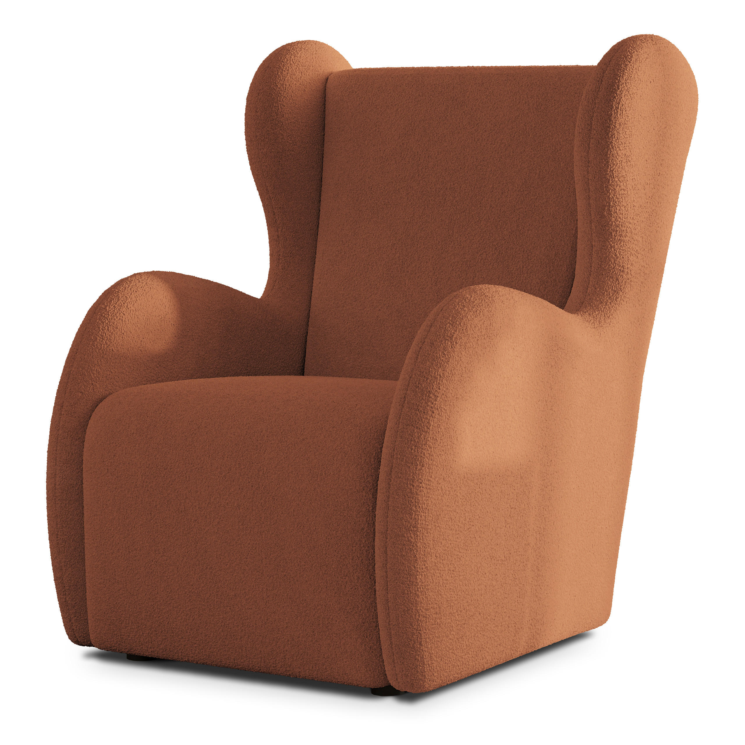 MASSENO Relaxační Křeslo MASTI, Látka s přezkami Měděná - pomerančová, kompozitní dřevo (74/100/86cm) - MASSENO