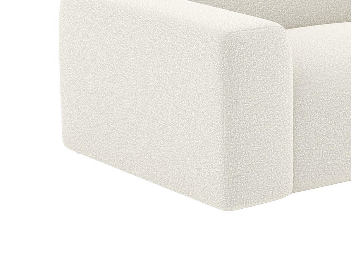 SOFA 3-Sitzer & Hocker - Bouclé-Stoff - Weiß - POGNI - Weiß, Textil (205/73/97cm) - Vente-Unique