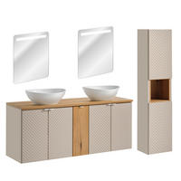 BADMÖBEL 140cm Manoa 2er-Set Kaschmir - Holz - Beige, Holzwerkstoff (140/59/40cm) - Petits-meubles