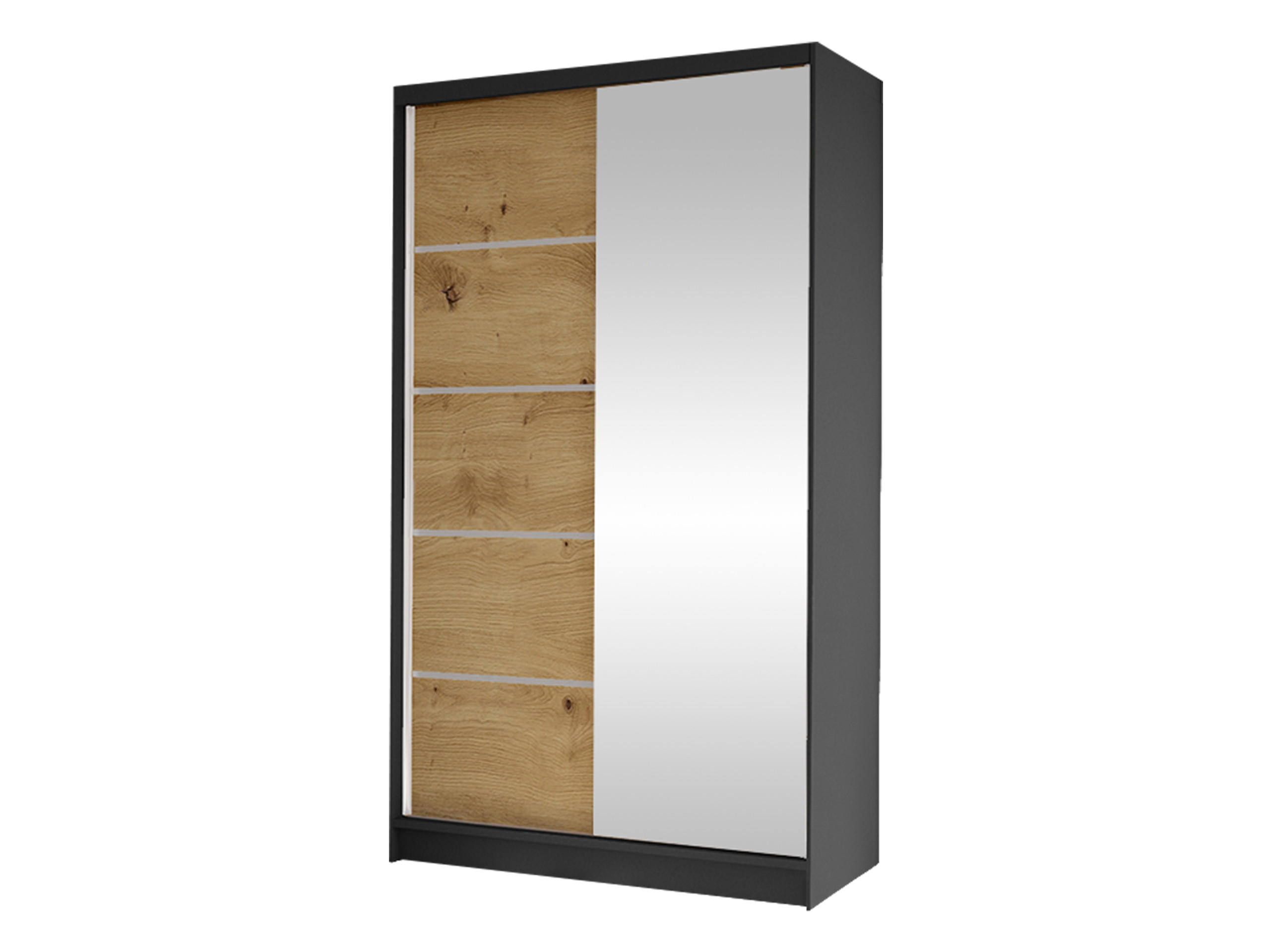 SCHWEBETÜRENSCHRANK Diego III - Schwarz/Eiche Artisan, Holzwerkstoff/Metall (100/200/58cm) - MIRJAN24