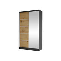 SCHWEBETÜRENSCHRANK Diego III - Schwarz/Eiche Artisan, Holzwerkstoff/Metall (100/200/58cm) - MIRJAN24