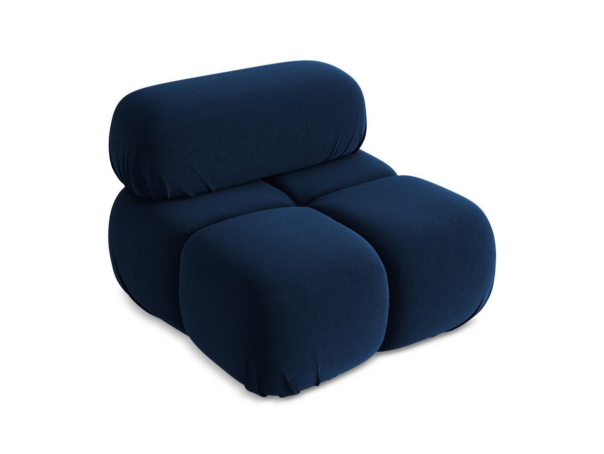 SESSEL Samt Stoff Blau - Blau/Schwarz, Kunststoff/Textil (96/70/95cm) - Makamii
