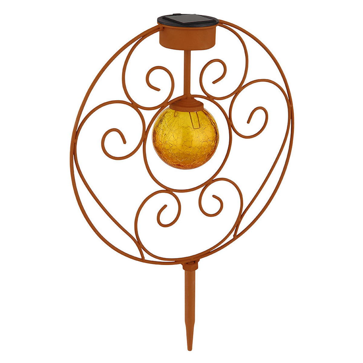 LED AUSSENLEUCHTE Solar Metall Rost Braun - Braun, Glas (30/8.5/41cm) - Globo Lighting