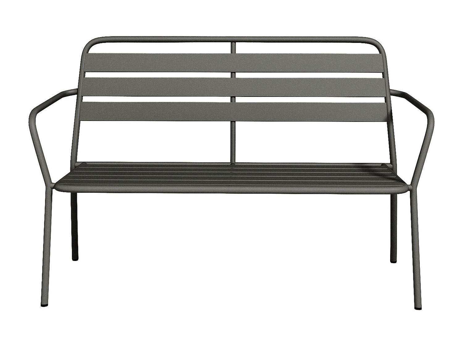 GARTENBANK - 2 Personen - Metall - Anthrazitgrau - - Anthrazit, Metall (123/82/58cm) - Vente-Unique